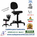 Cadeira para Costureira Profissional Ergonmica em Estofado Padro NR.17 APERFLEX 2.5/B2 - Plus Cor Preta